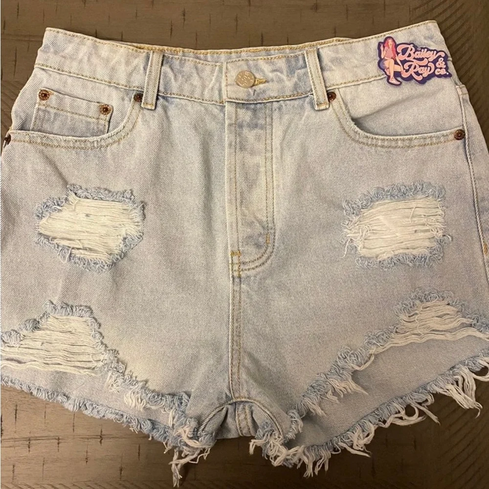 High Waist Jean Shorts - Picture 4 of 5
